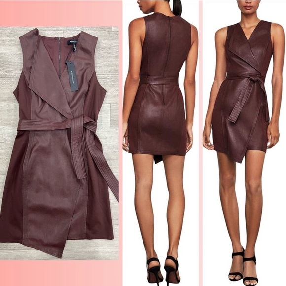🆕 BCBGMAXAZRIA Layla Faux Leather Dress 🆕